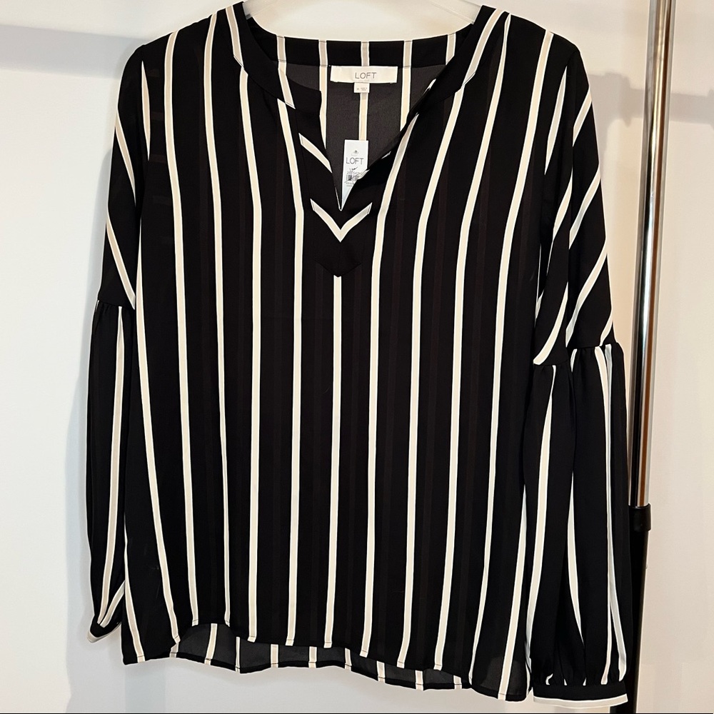 Loft striped blouse NWT